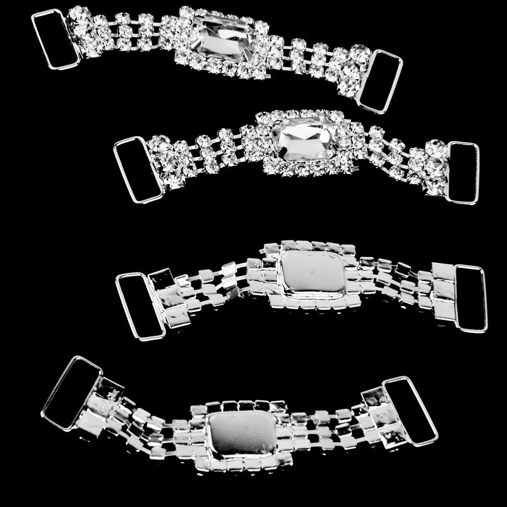 

4Pcs Alloy Banquet Napkin Chains Rhinestone Sparkling Wedding Dinner Napkin Holders Elegant Table Decor