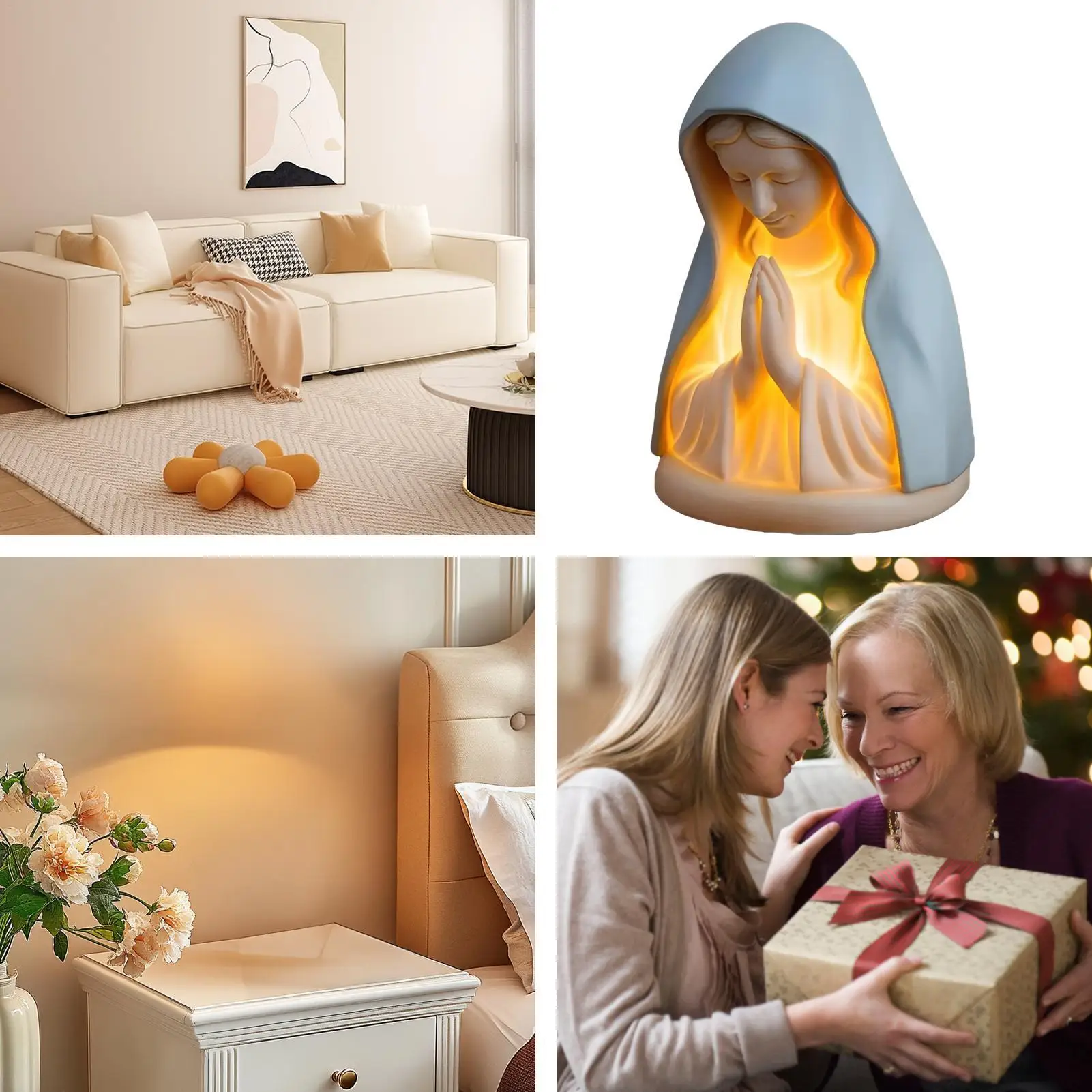 

Ночник Девы Марии, статуя Святой Девы Марии, ночник, мягкая защита глаз, украшение дома для общежития, молитвенная комната, чтение