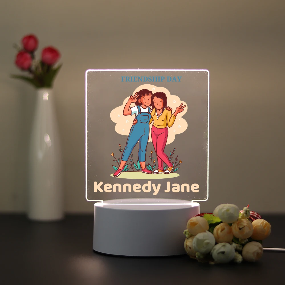 Personalized Custom Sister Modern  Creative Table Bedside Lamp Decoration Children'S Gift Usb Atmosphere Table Lamp