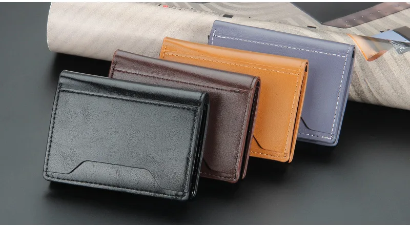 Business Magnetic Card Solt Case for Magsafe Functions Phone Case Card Holder Wallet Luxury PU Leather Men Slim Purses Pocket
