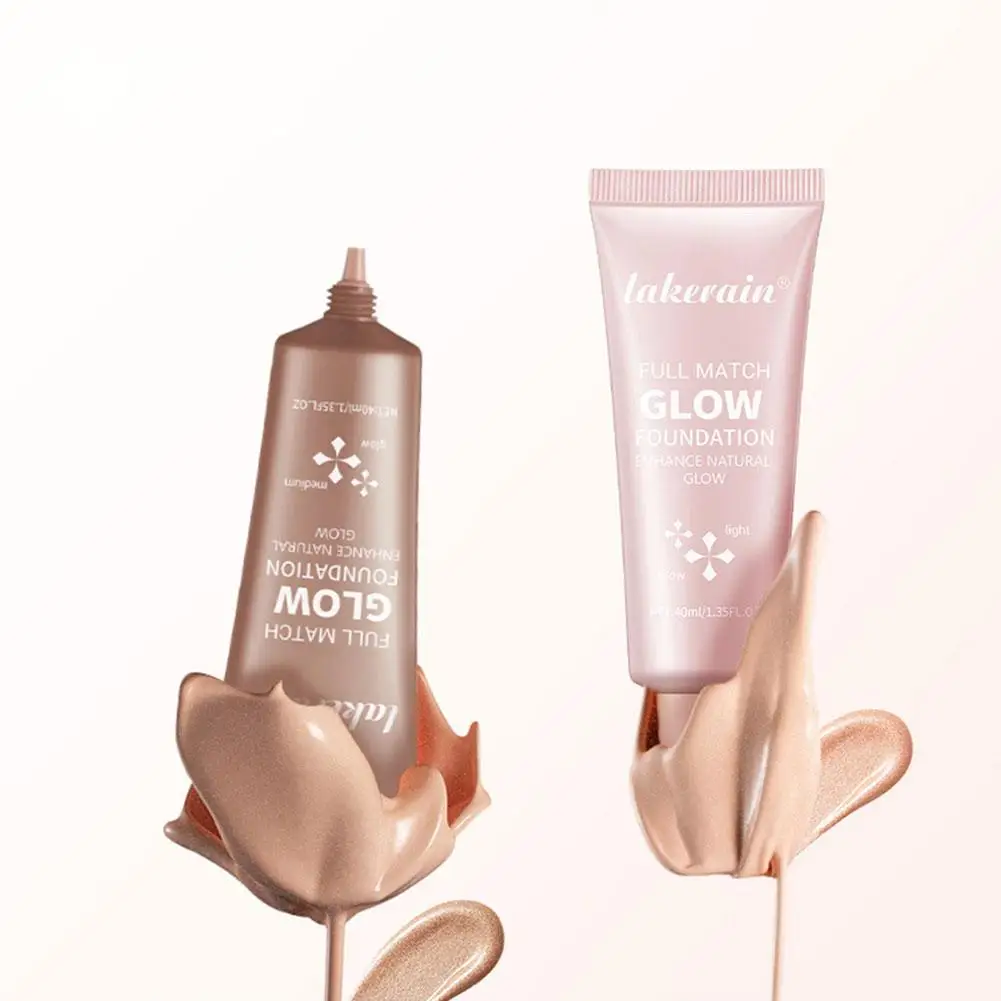 Base líquida brillante de 40ml, acabado naturalmente radiante, reparación de maquillaje duradero, brillo, Control de aceite, base líquida hidratante