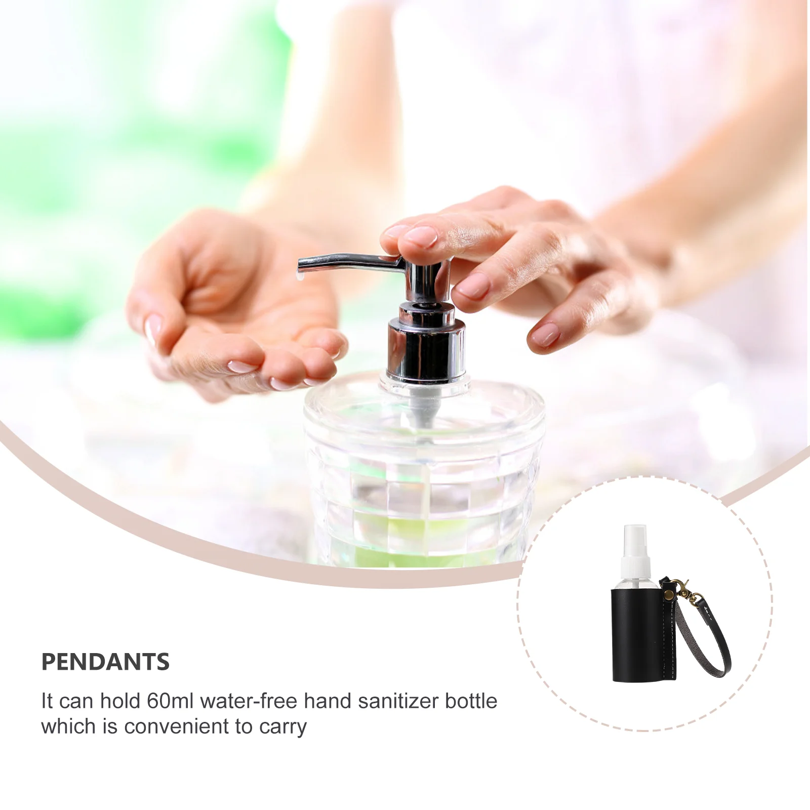 

H 60ml PET Pu Bottles Spray Bottle PU Travel Shampoo Lotion Soap Toiletry Refillable Holder