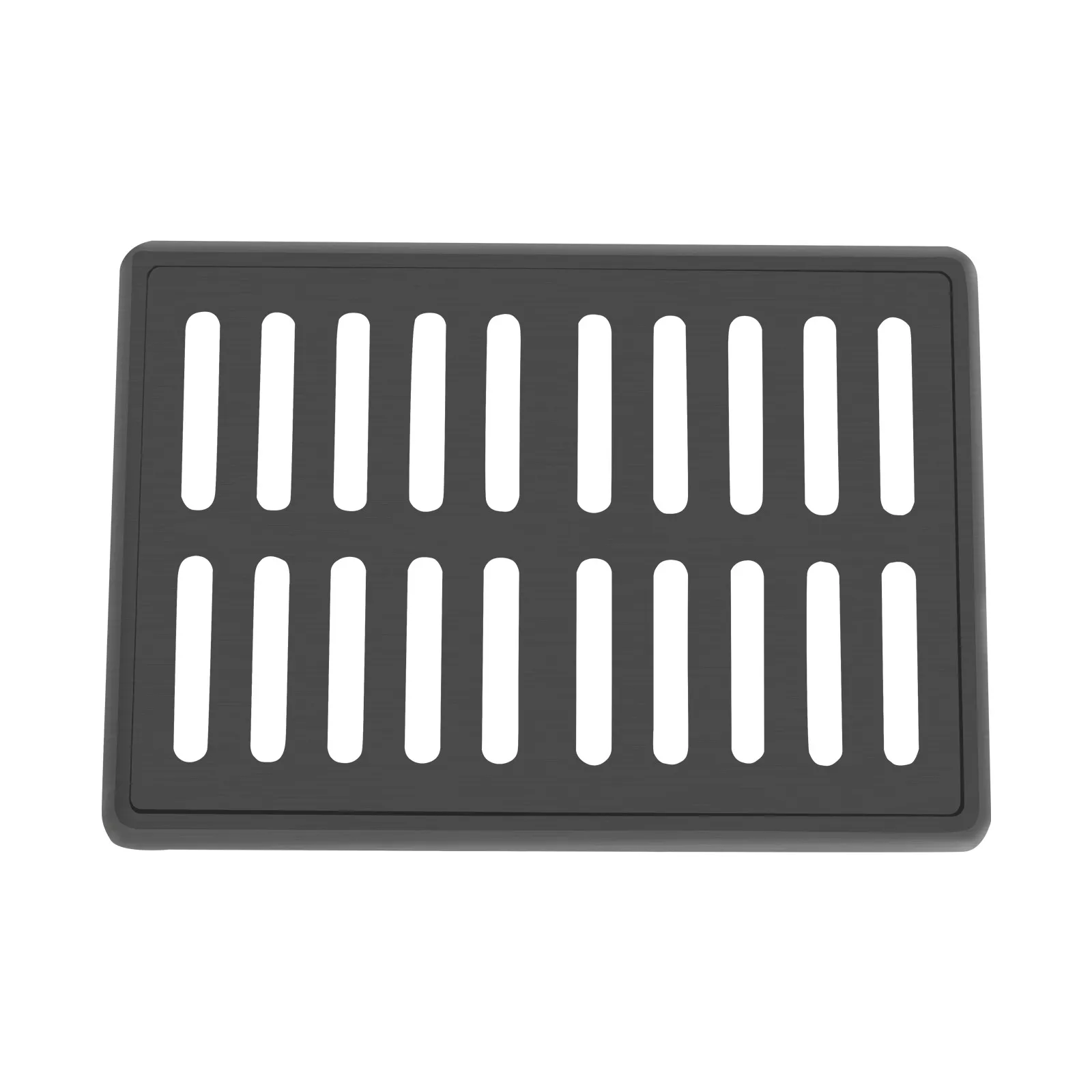 25.6*17.7*2.4인치 FRP 배수구 덮개 프레임 배수 그레이팅 커버 실내/실외용 블랙