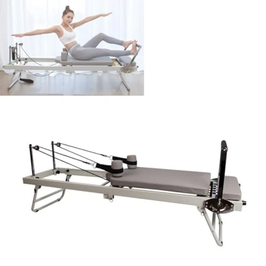 

Складной тренажер для пилатеса с регулируемой интенсивностью, многофункциональная кровать для упражнений, йоги и тренировок, черная сталь