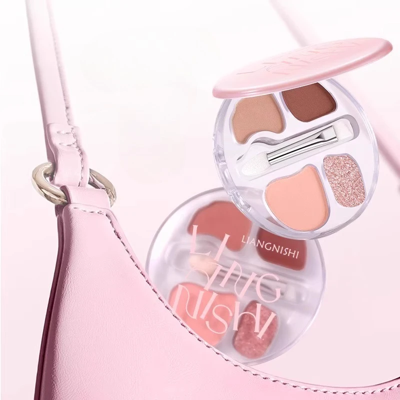 밀키 애프리콧 아이섀도우 실크웜 팔레트 4가지 색상 매트 컨투어링 & 브라이트닝 아이섀도우 팔레트 아이 메이크업 도매