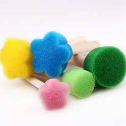 5pcs Kids Toddler Sponge Stamp Brush Kits Flower Drawing Toys for Children Paint Educational Art and Craft Creativity Boys Girls