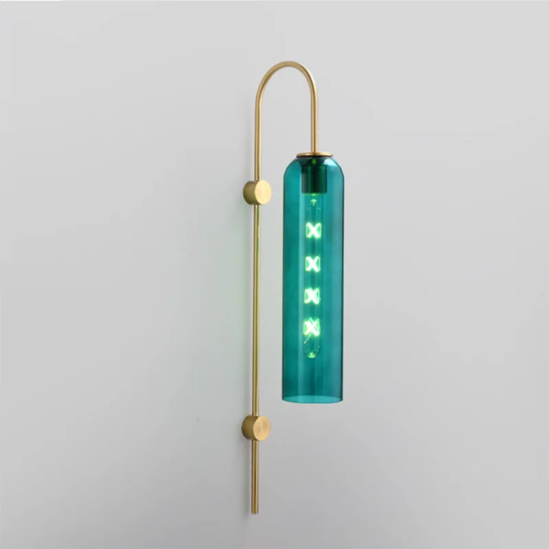 

Скандинавский светодиодный настенный светильник, многоцветный стеклянный бра, прикроватный светильник для спальни, гостиной