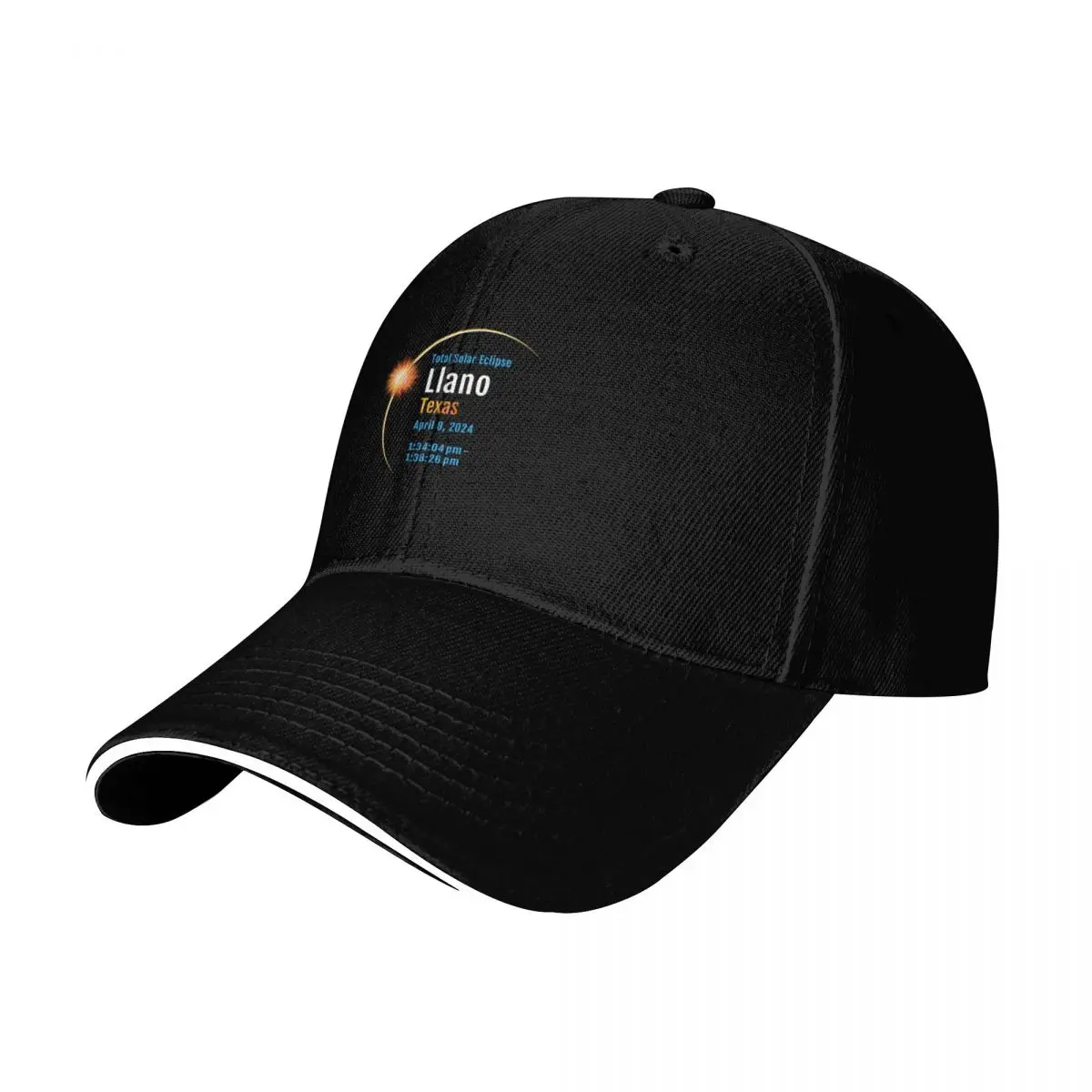 LLANO TEXAS TX TOTAL SOLAR ECLIPSE 2024 1 Baseball Cap Casual Daily Wear Quick Dry Performance Cotton Twill Breathable