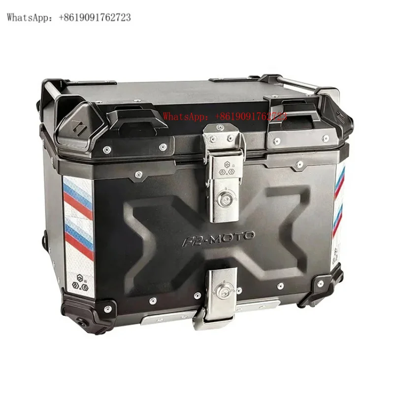 

Лидер продаж на заводе, водонепроницаемый противоударный алюминиевый ящик для хранения мотоцикла большой емкости, металлический верхний ящик для шлема