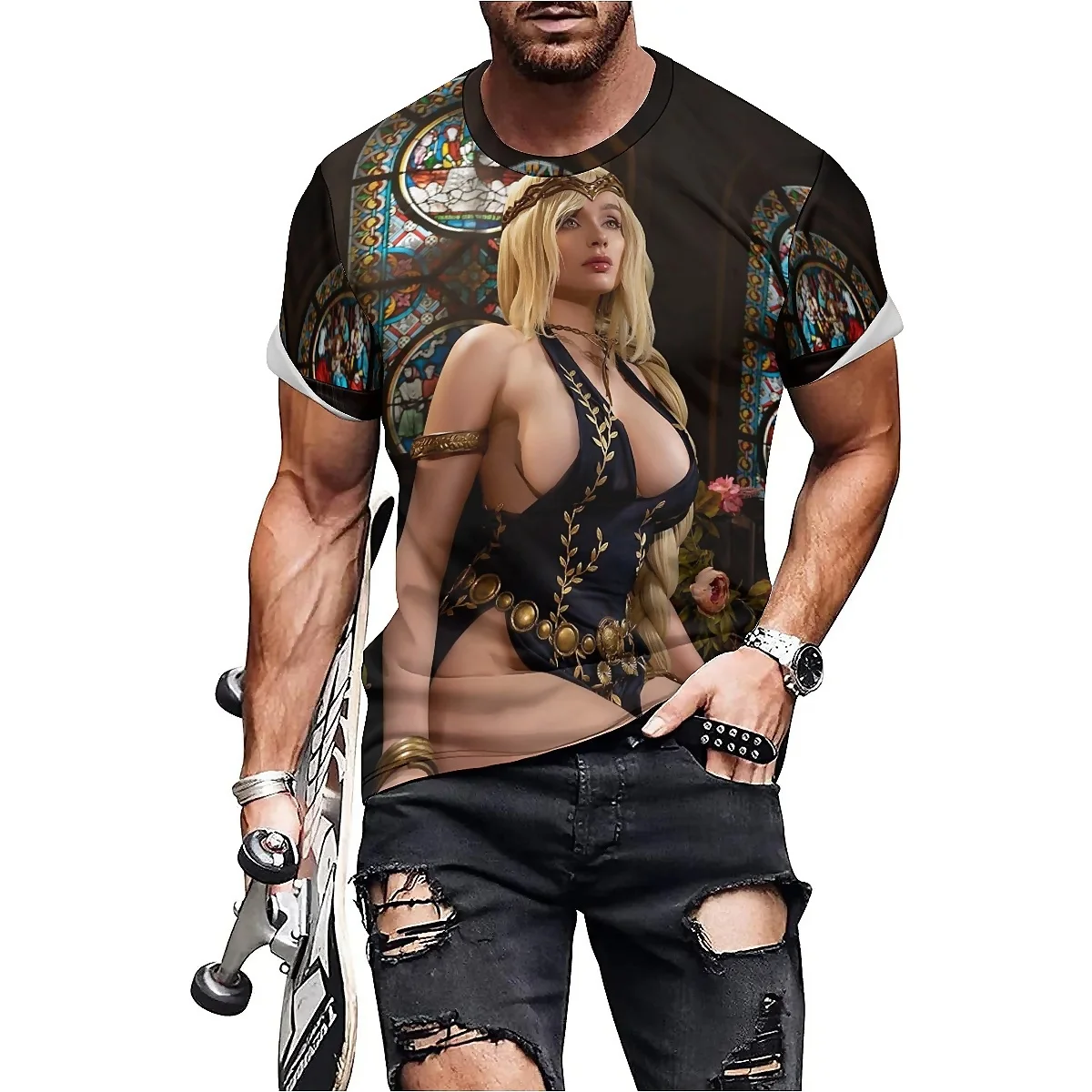 

2027 New Style Chinese Pattern Men's Custom Your Photo/Logo Wholesale Printed T-Shirt High-Quality Printed T-Shirt