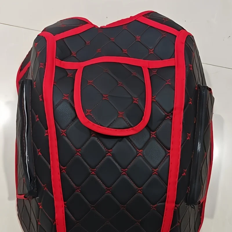 1 Motorcycle Fuel Tank Cover—Leather Fuel Tank Cover (Random Color of Inner Straps), UV-Resistant, Wear-Resistant, Universal Fit image 4