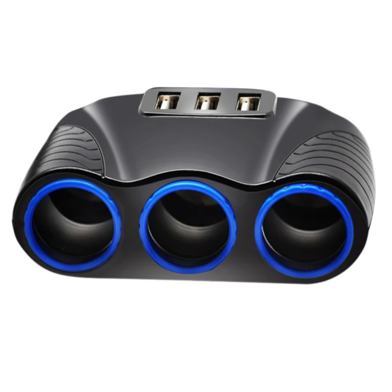 New Multi-Function One-To-Three Cigarette Car Cigarette Lighter Adapter Splitter 3.1A Output Power 3 USB Car Charger