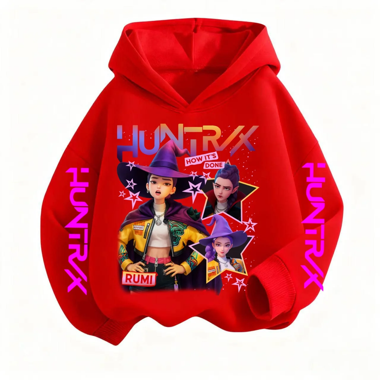 الساحرة هنتر مجموعة زوي تأثيري حلي الفتيات المرأة هالوين ملابس تنكرية للحفلات شيطان هنتر المعبود فتاة مجموعة الأرجواني هوديي غير رسمي