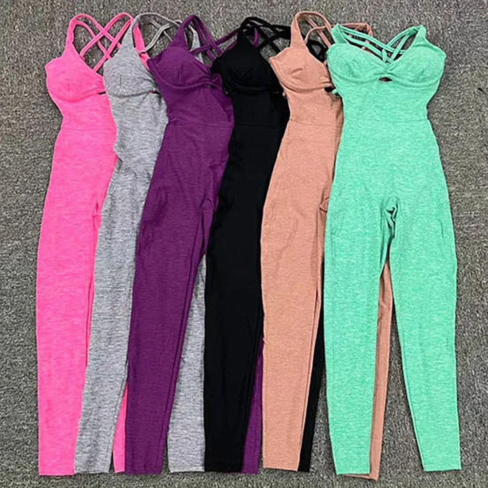 Novo conjunto de yoga feminino almofada de náilon macacão de uma peça ginásio exercício sutiã esportivo macacão shorts de fitness sportwear terno ativo