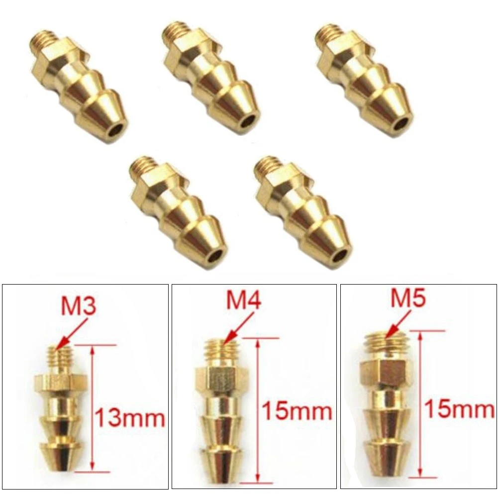 5pcs Rc Boat Brass Water Cooling Faucet/M4/M5 Thread Water Nipples Fuel Nozzles For Methanol Gasoline Boat Marine