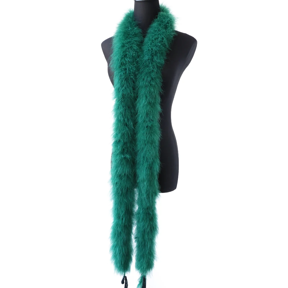 50 Grams Soft Leather Powder Turkey Feather Boa 2 Yards Natural Turkey Plumes Scarf for Party Costume Clothing Shawl Decoration