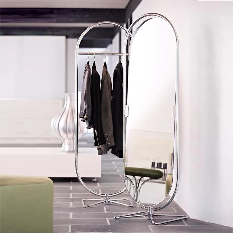 Floor-to-ceiling mirrors, beauty and slimming, full-length mirrors, clothing stores, cloakrooms,  stainless steel hangers