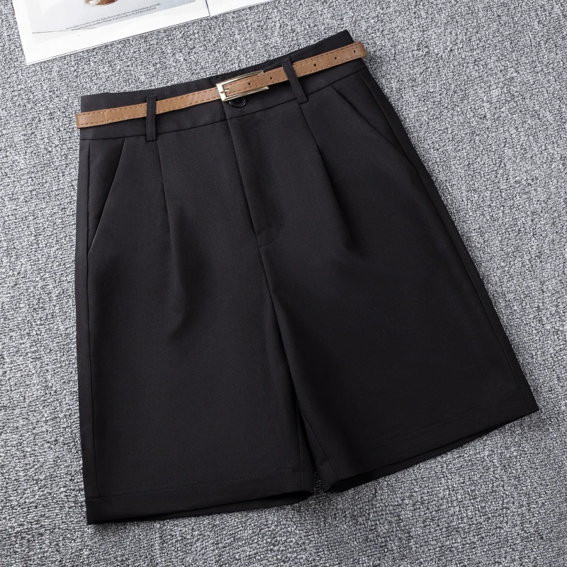High Waist Wide Leg Suit Pants Short Pants Women's Spring Summer New Style Thin A-Line Slimming Four-Five Middle Pants