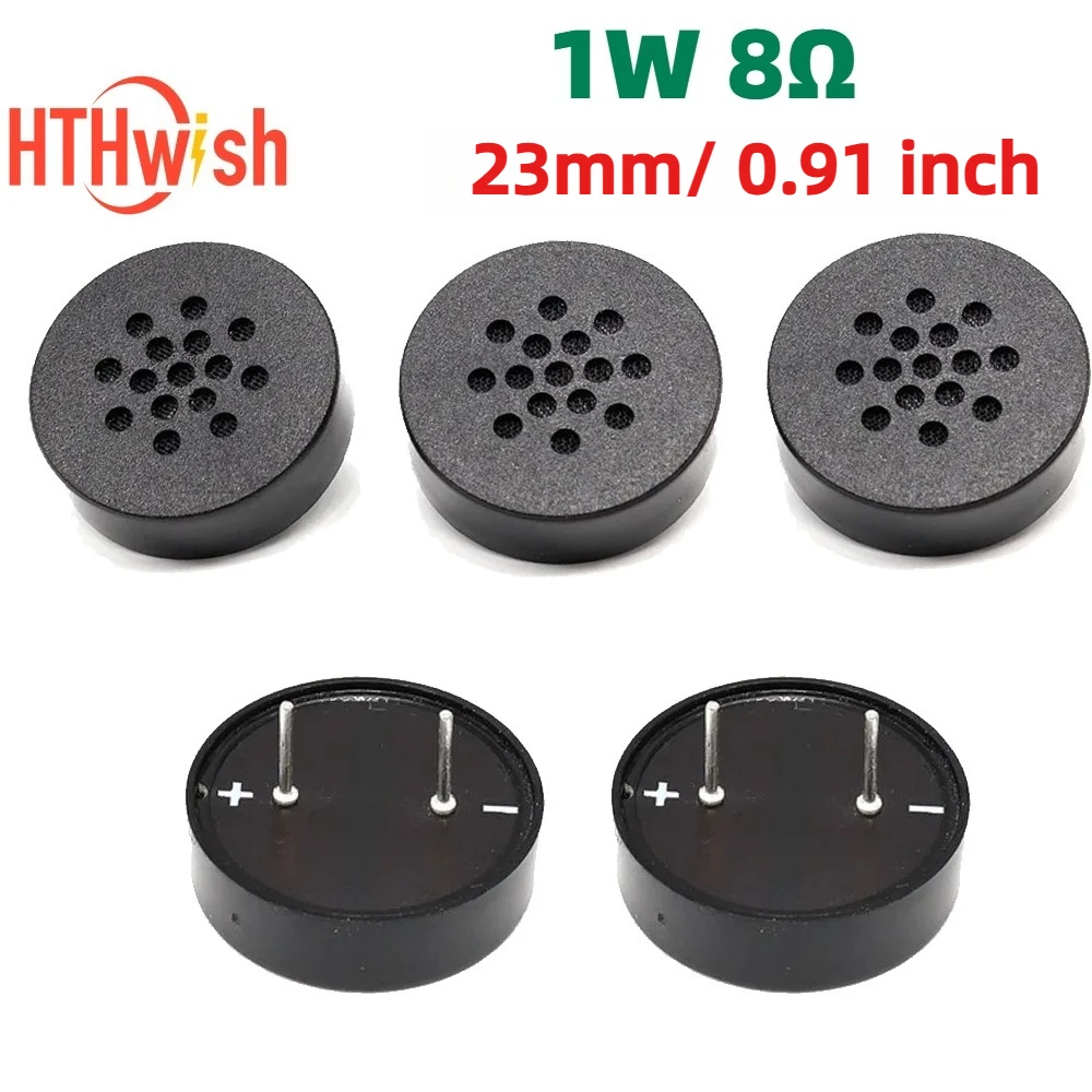 5PCS 8 Ohms 1 Watt Buzzer High Quality PCB Mount Mini Speaker 1W 8R 23mm / 0.91inch Durable Speaker DIP with Cover