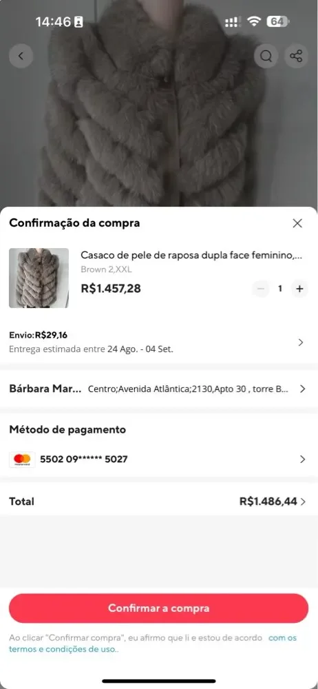 

Customized fox fur coat for barbara