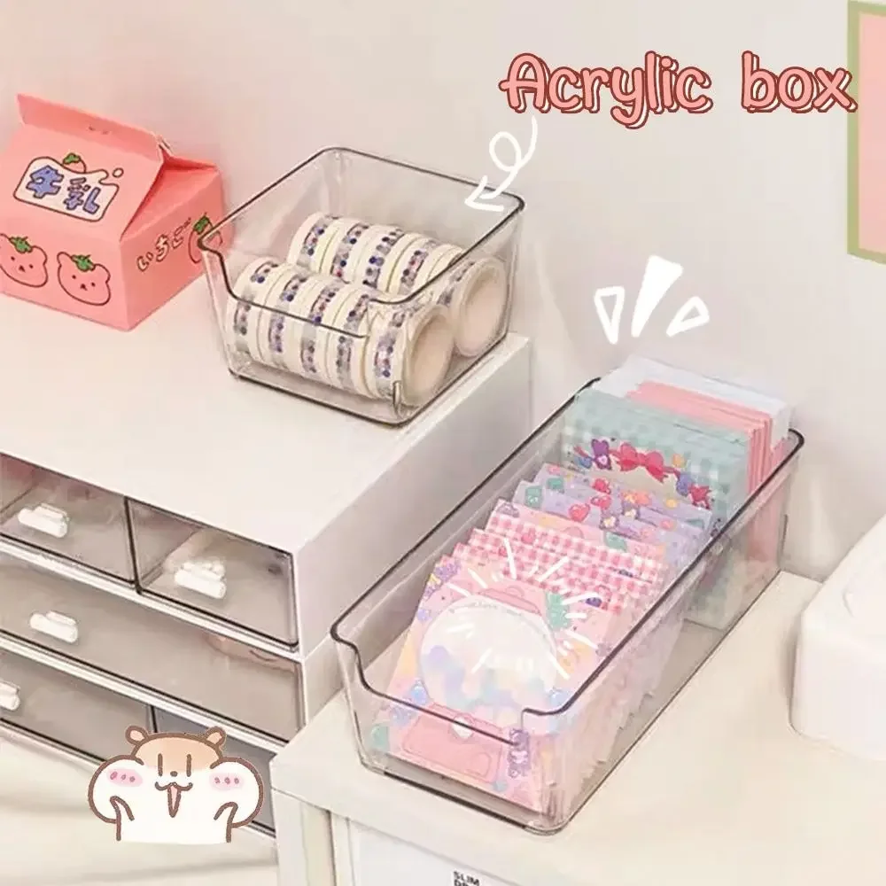 Drawer Organizer Bin Clear Stackable Fruit Food Jars Book Cosmetic Jewelry Storage Box Transparent Fridge Storage Bin Containers