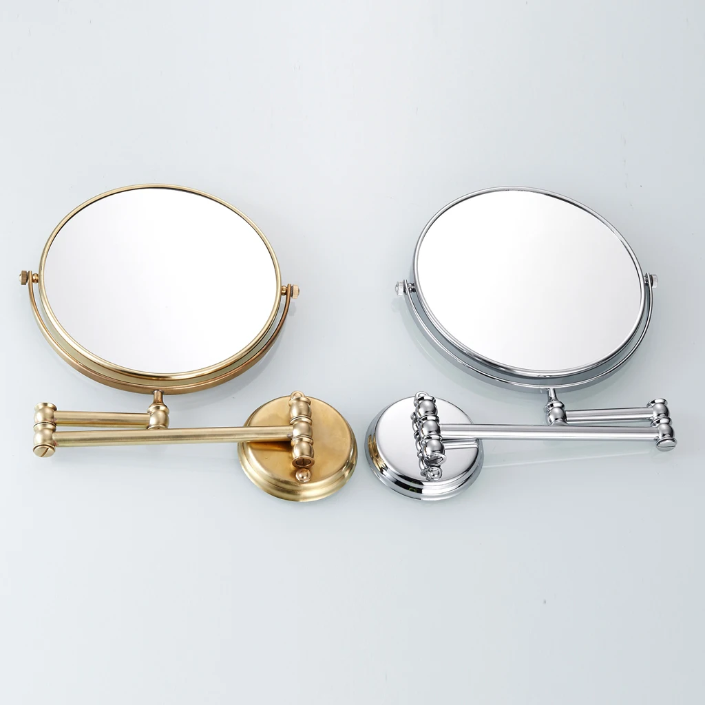 Bath Mirror Cosmetic Mirror Bathroom Wall Mounted Magnifying European Dual Side Arm Extend 2-Face Adjustable Makeup Mirror