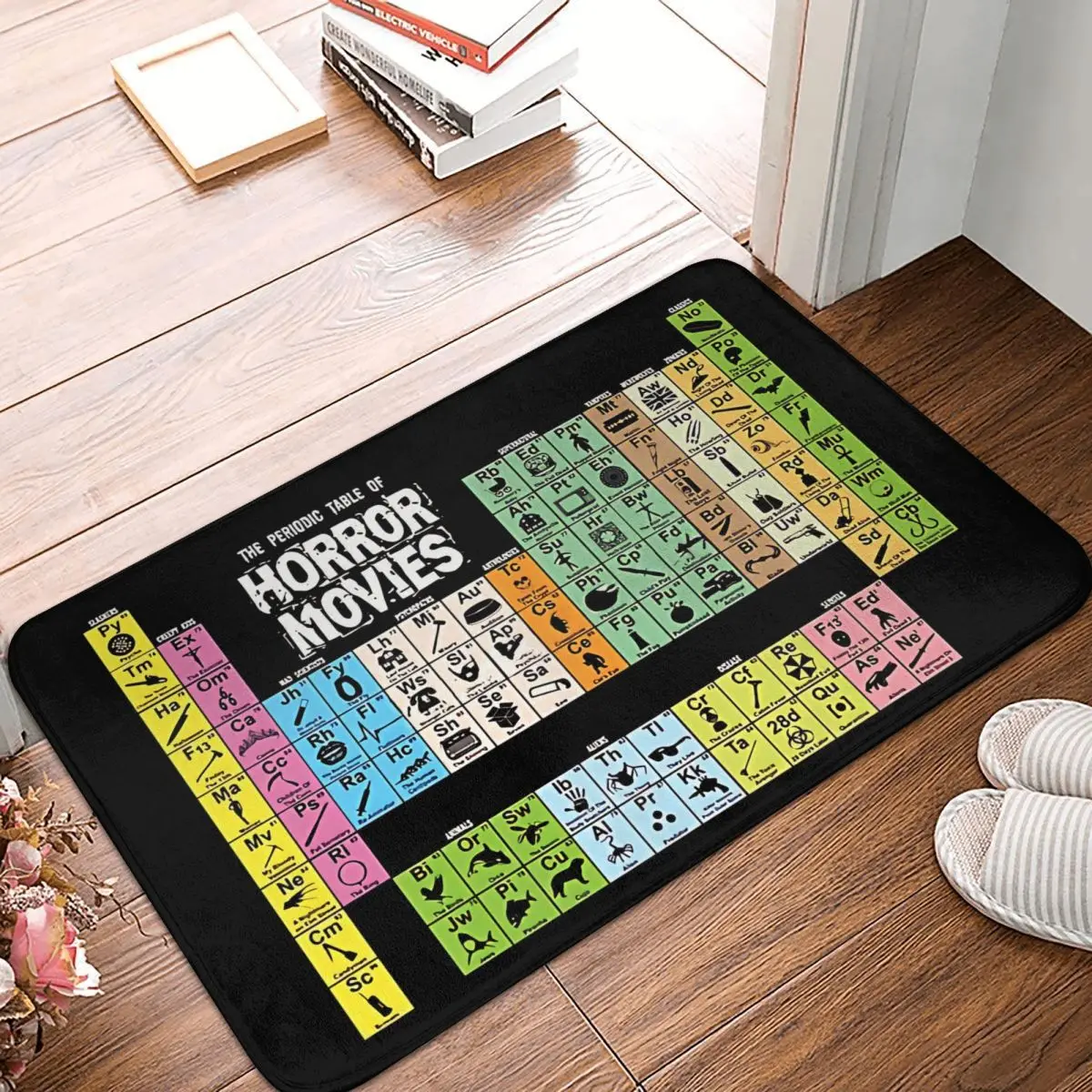 

Horror Movies Bath Non-Slip Carpet Periodic Table Bedroom Mat Welcome Doormat Floor Decoration Rug