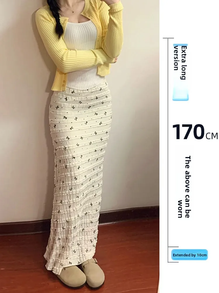 

Extended American Sle Lace ter Ne Dr Women's Autumn Winter Slim Fit Fi Tail Long Skirt Commute Sle