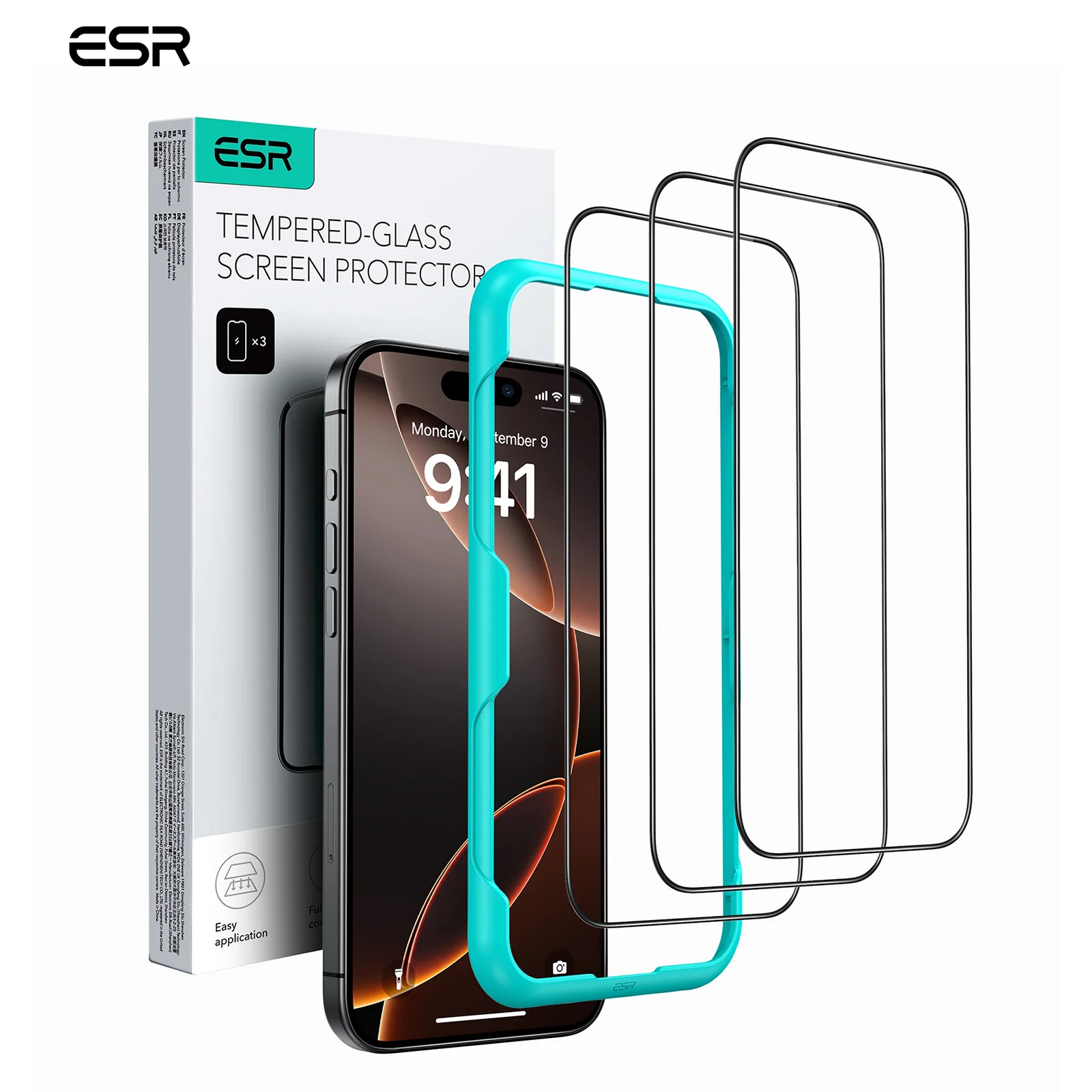 ESR Tempered-Glass Screen Protector for iPhone 16 Pro Max 16 Plus SE4 HD Clear Anti-spy Screen Firm For IPhone 16/15/14/13 Pro