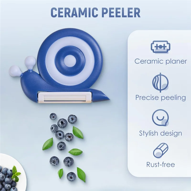 PORK-Snail Potato Peeler Portable Vegetable Peeler With Non-Slip Handle And Protective Cover