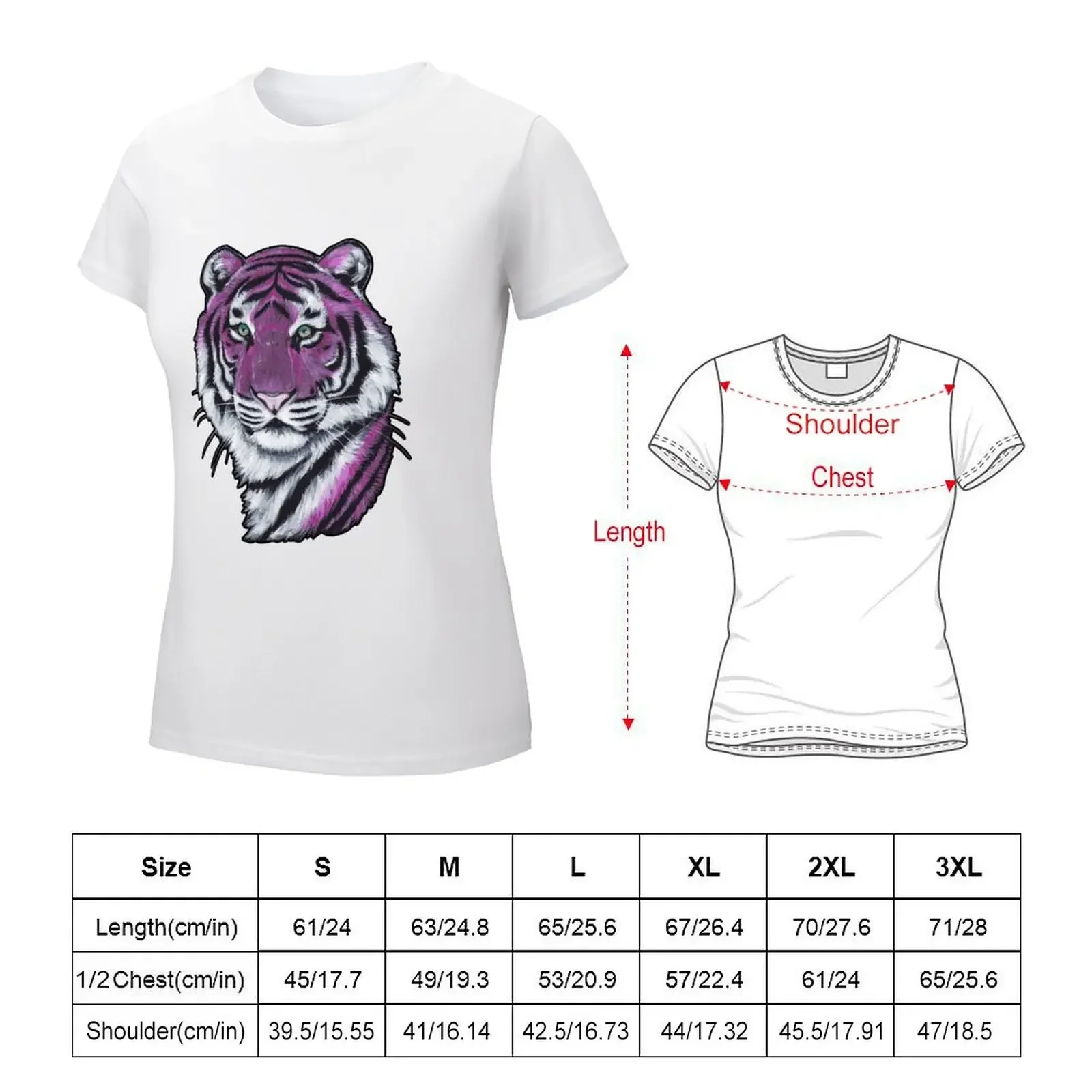 Paarse Tijger T-Shirt Kawaii Kleding Grappige Zwarte T-Shirts Voor Vrouwen