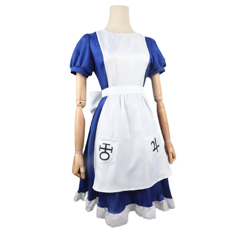 A2025 لعبة جديدة أليس الجنون يعود تأثيري حلي هالوين خادمة فساتين المئزر فستان للنساء أنيمي الفتيات كرنفال د ★   هاكسيب