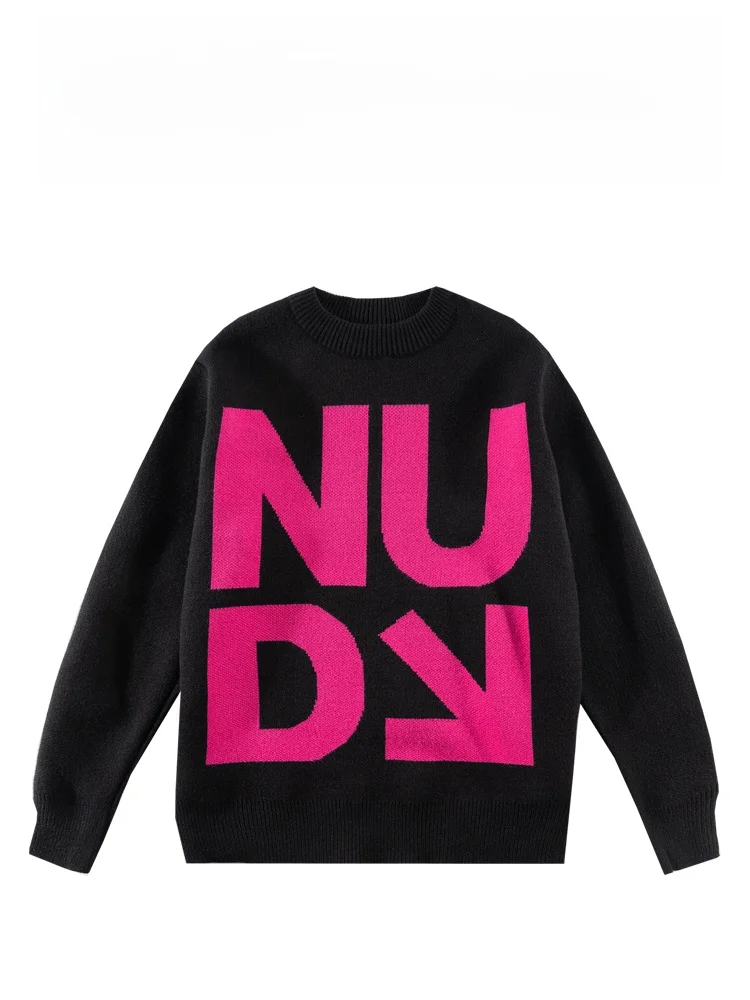 

Мужской свитер BAIRBAOLIY: модный, теплый, комфортный, свободного кроя, с буквенным принтом, осенне-зимний