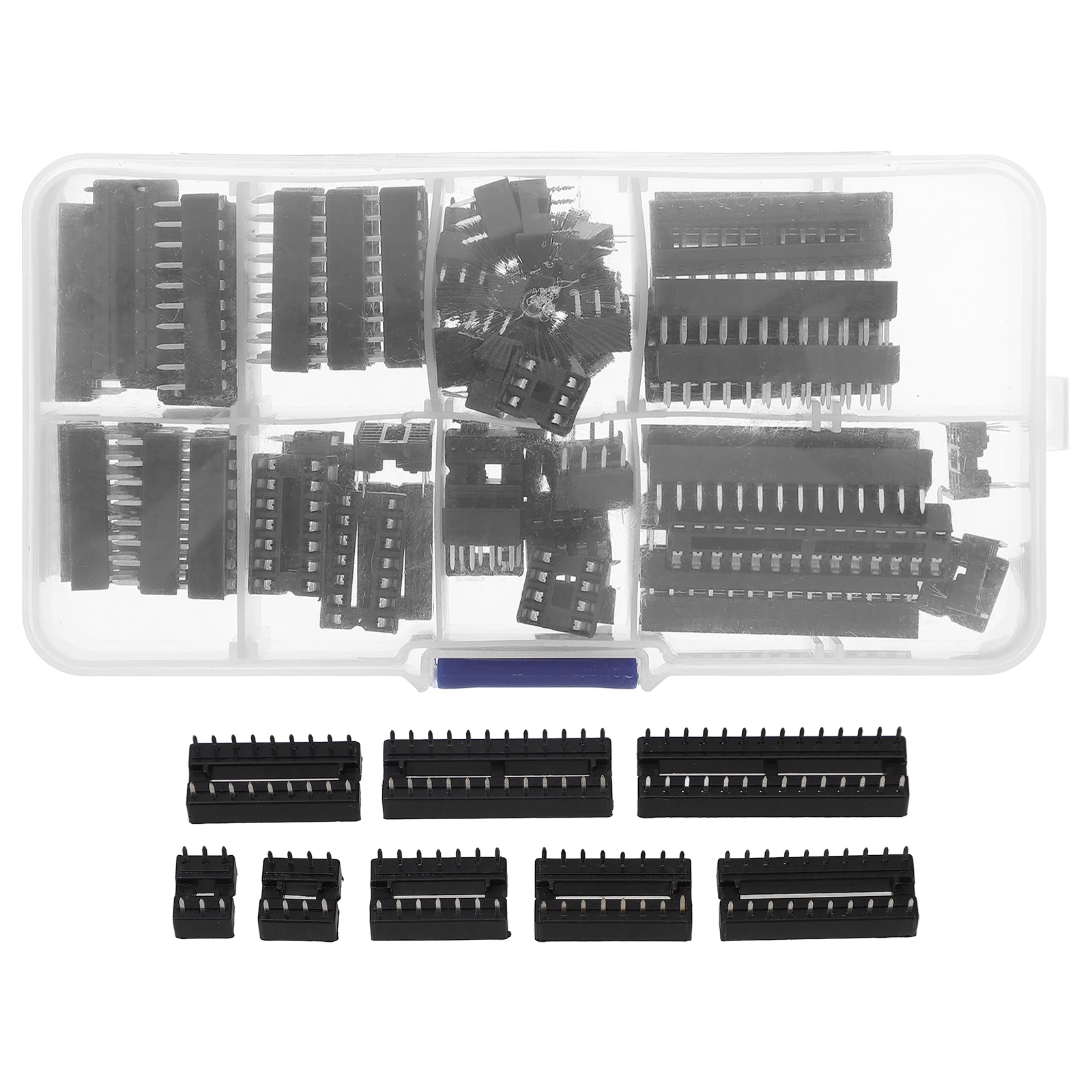 

Ic Socket Set 6Pin 8Pin 14Pin 16Pin 18Pin 20Pin 24Pin 28Pin Dip Chip Sockets Hollow Design For Heat Dissipation Replacement