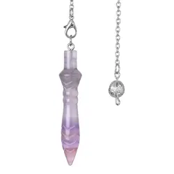 Real Natural Stone Pendant Crystals Pendulum Egyptian Cone Amethysts Pendulums for Divination Dowsing Spiritual Pendulos X177