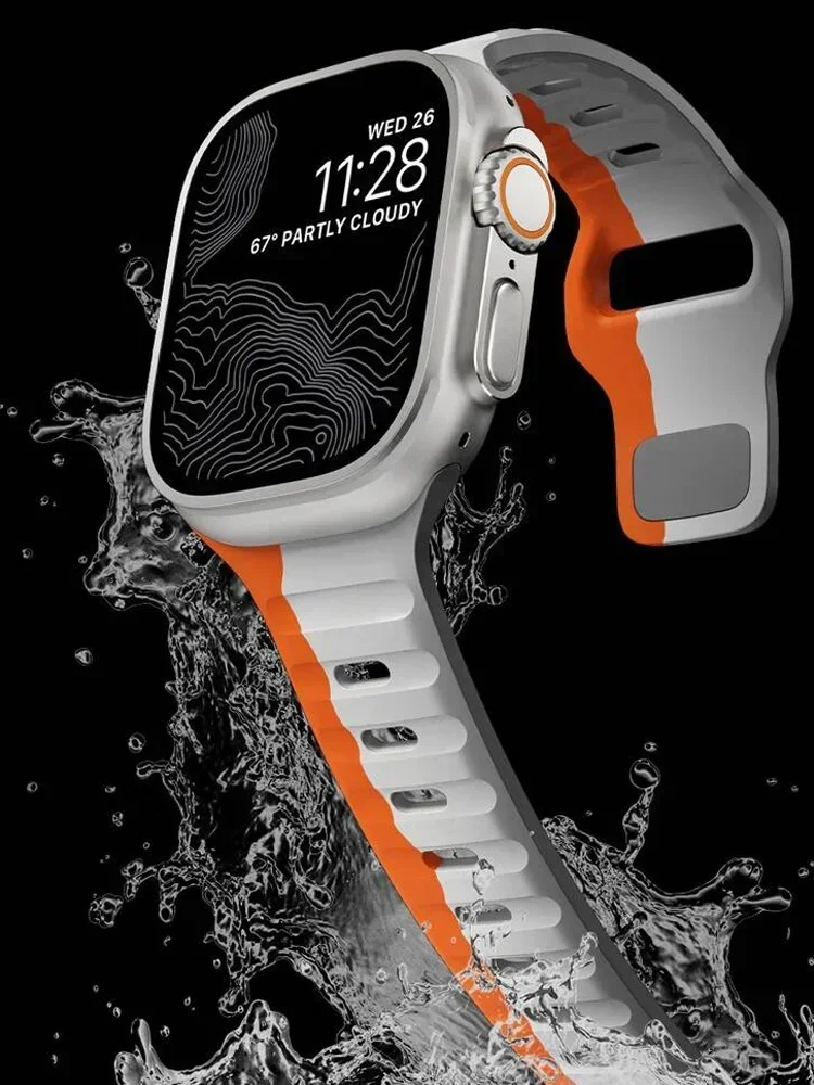 สายซิลิโคนสำหรับสายคาด Apple Watch ซีรีส์9 8 5 6 7อัลตร้า2 49มม. 44มม. เจลนิ่มสายรัดนาฬิกาข้อมือ iWatch 45มม. 42มม. 41มม. 42มม. 42มม. 42มม. 42มม. 42มม. 42มม.