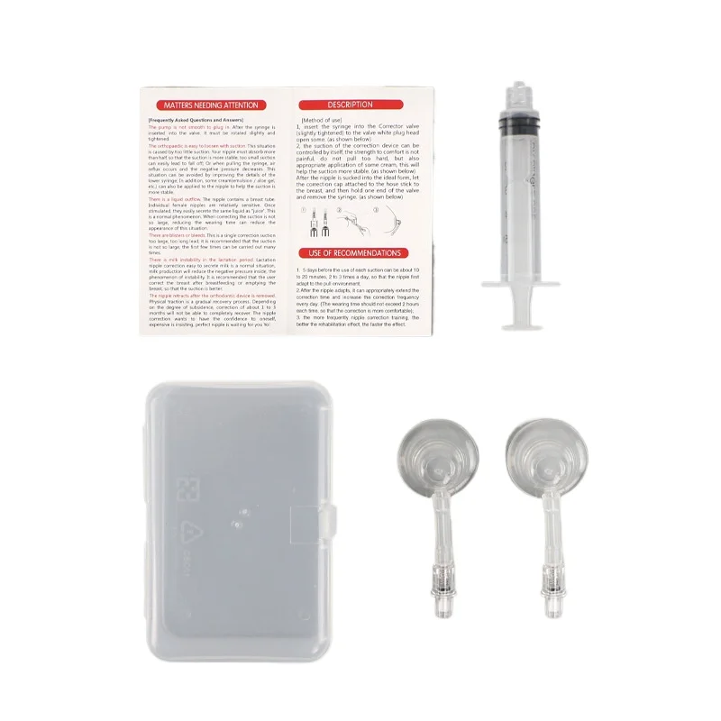 2pcs Nipple Correction Device for Pregnant Women with Inverted Nipple Correction Breast Pump Enlargement Vacuum Massage Tool