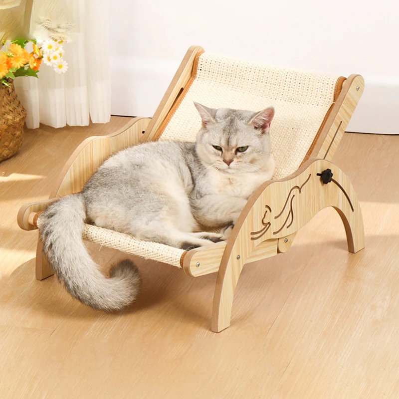 Imagem -02 - Removível Cat Lounge Chair com Scratcher Pad Cadeira Sisal Elevada Aconchegante Gatinho Cama de Dormir Pet Supplies Cachorro Ajustável