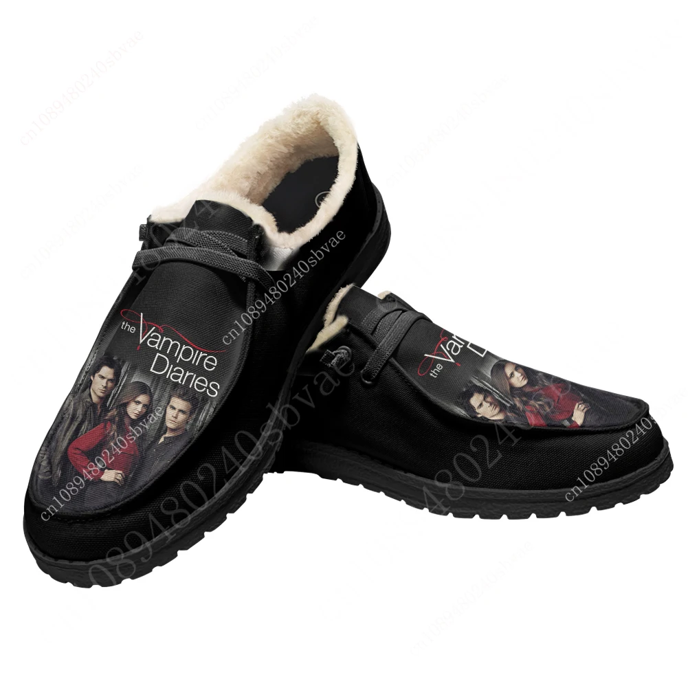 

The Vampire Diaries Damon Salvatore Plush Flat Shoes Breathable Outdoor Sneakers Lightweight Shoes Custom Shoes Custom Made Shoe