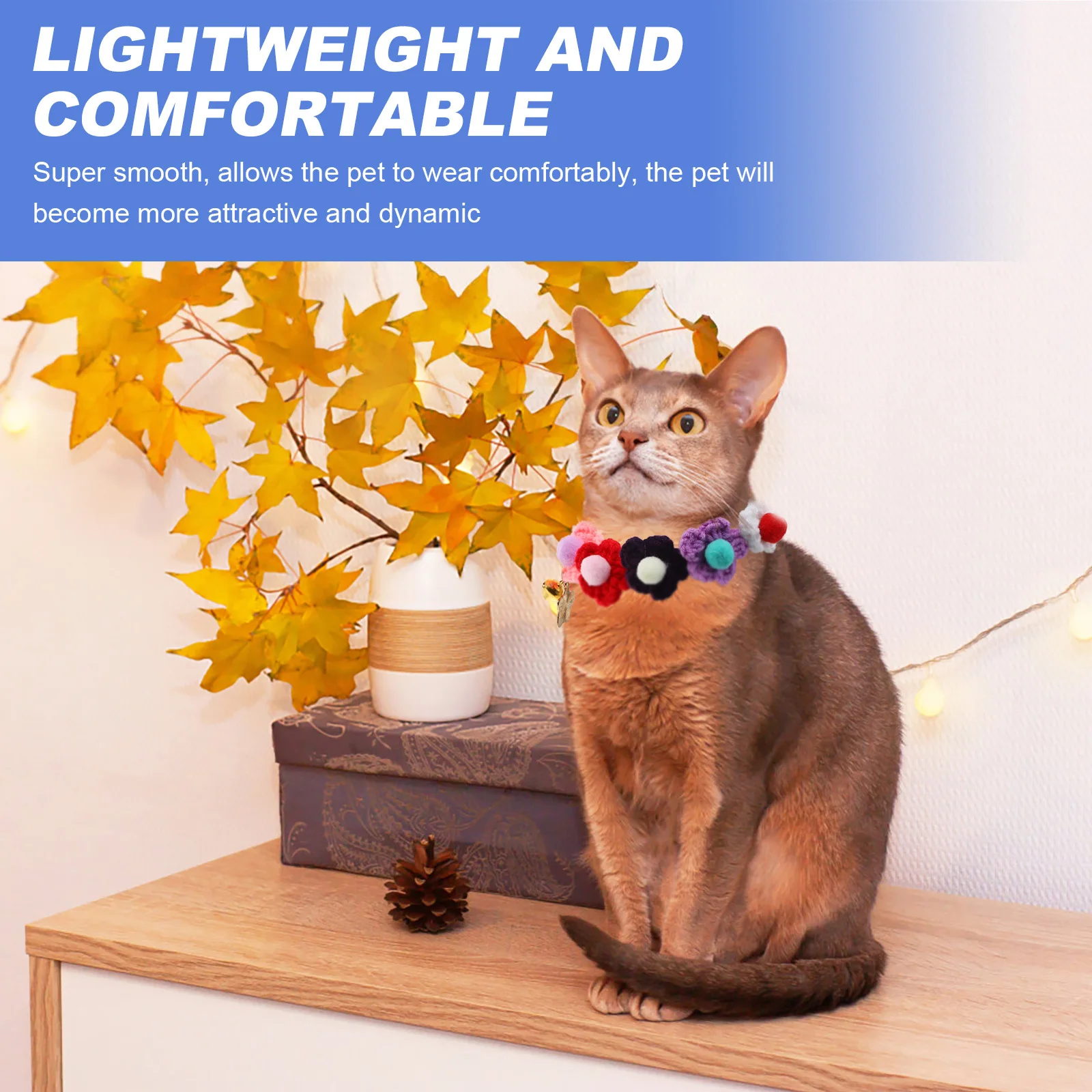 

1Pcs Pet Knitted Scarf Xmas Necklace Cute Cat Dog Collar Decor High Grade Material Festive Look Pet Supplies Cat Collar