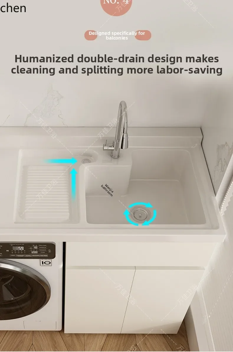 DSA Washing Machine Cabinet Balcony Laundry Sink Washing Machine Integrated Cabinet