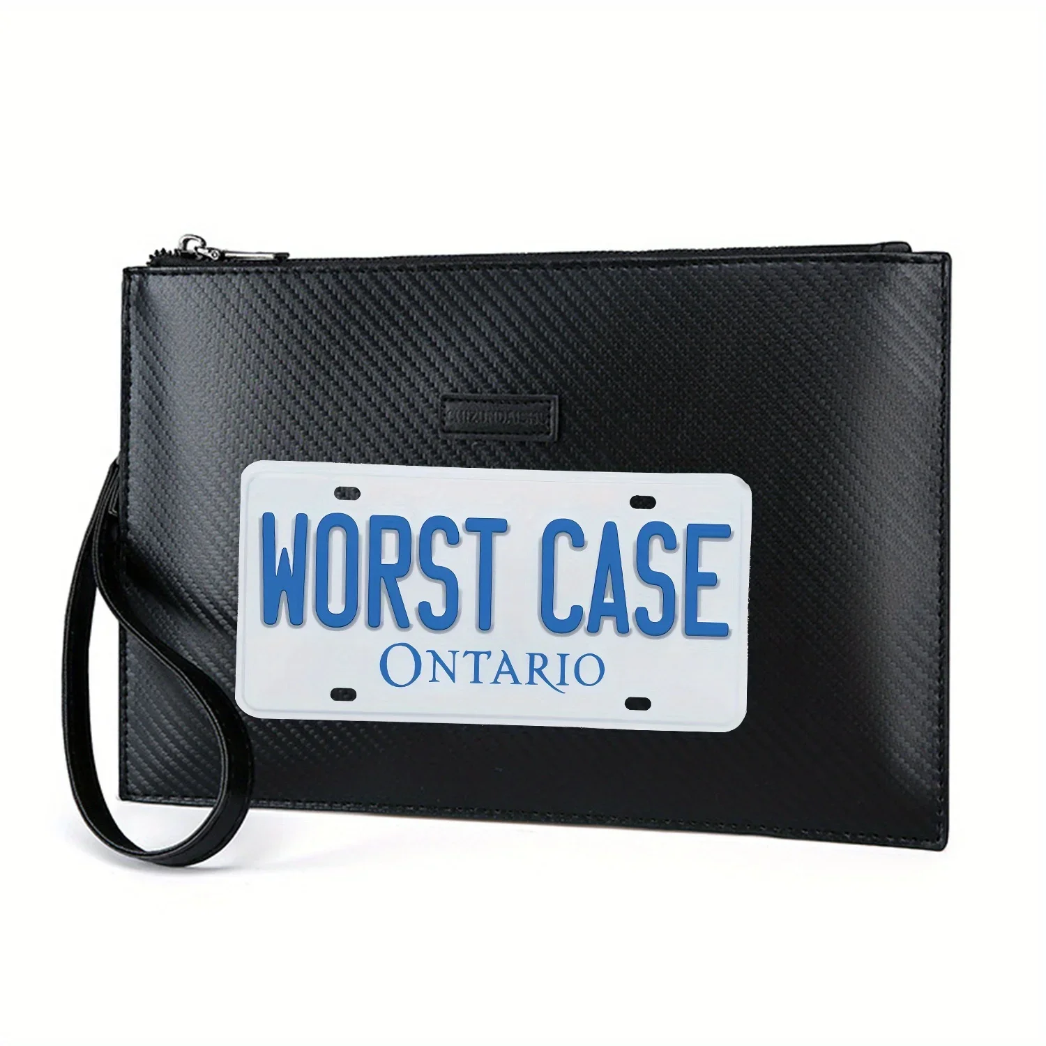 

Фраза с номерным знаком Worst Case Ontario Элегантная мужская сумка из искусственной кожи с принтом Модная и практичная для повседневной носки