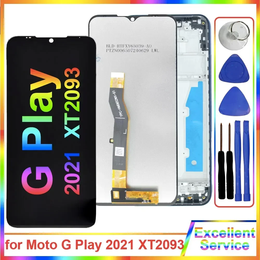 New Tested LCD for Motorola Moto G Play 2021 XT2093 XT2093DL LCD Display Touch Screen Digitizer Replacement for Moto G Play 2021