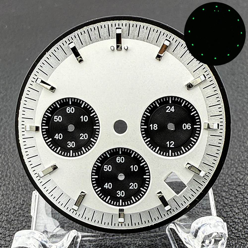 32.5mm high-end men's accessories VK63 dial, panda dial, timing multifunctional BW9 luminous dial, suitable for VK63 movement