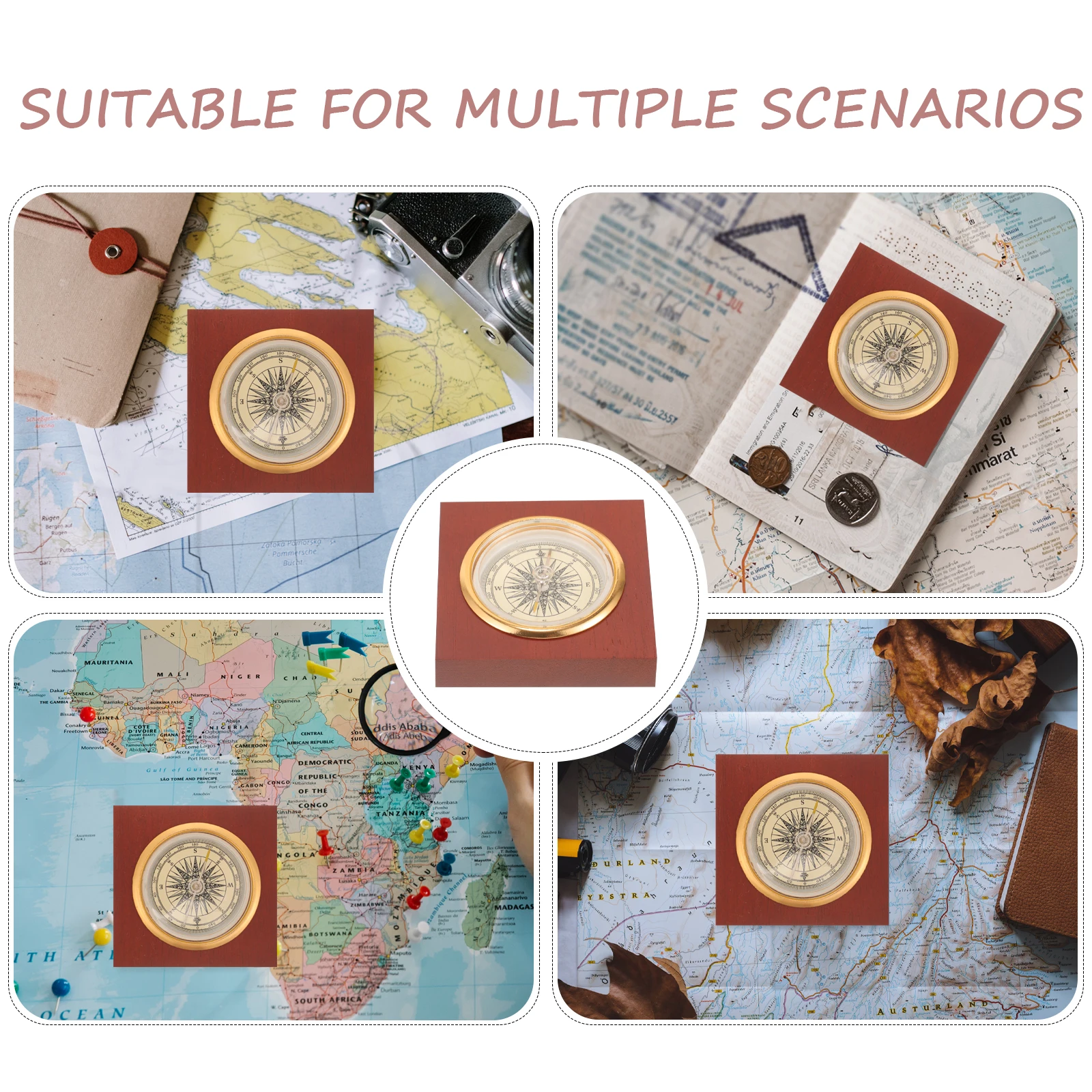 

Wooden Compass Vintage Pocket Hand Held Camping Traditional Chinese Plastic Retro Hunting