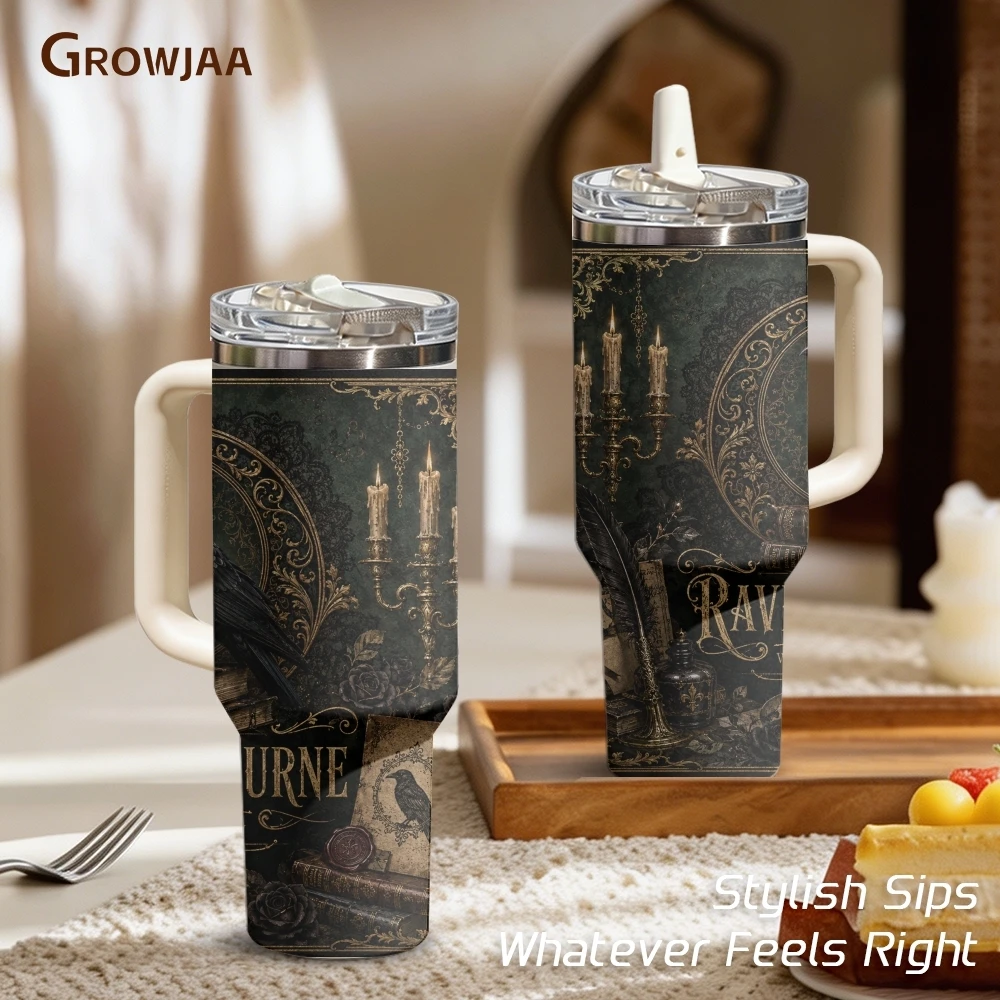 Dark Haunted Castle Gothic Vacuum Flasks 40oz 3rd Gen Vacuum Insulated Stainless Steel Tumbler Cup With Handle Straw Lid