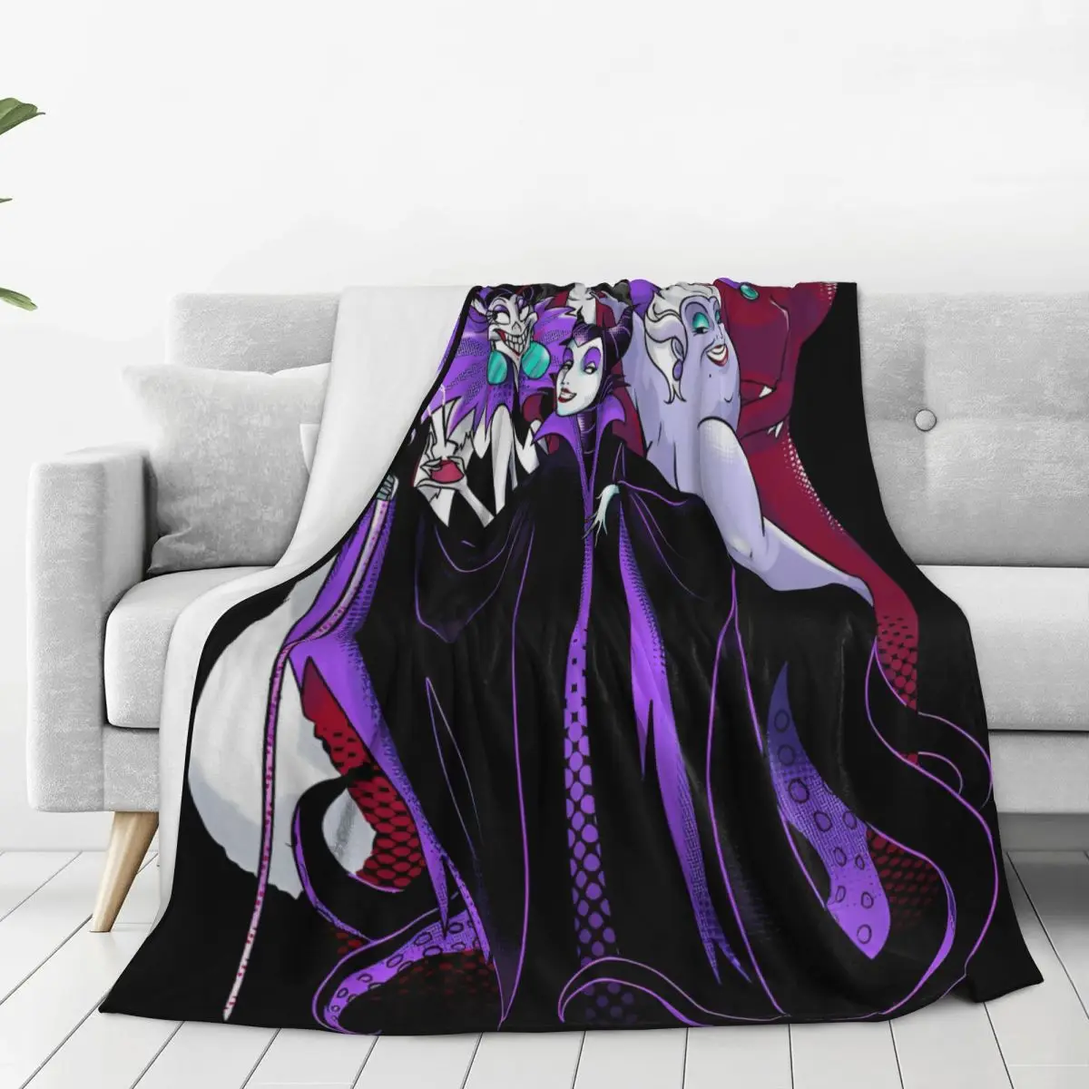 Halloween Villains Cartoon Flannel Blankets Soft Durable Throw Blanket for Couch Bed Decorative Graphic Bedspread Sofa Bed Cover