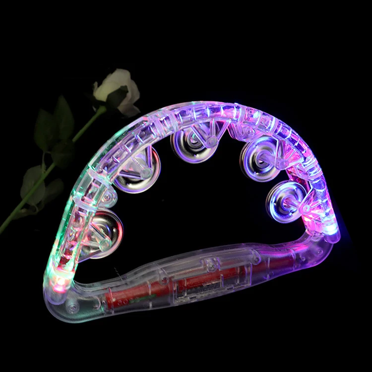 ZK50 2 SZT. LED Tamburyn Muzyczny Migający Tamburyn Instrument Perkusyjny Ręczny
