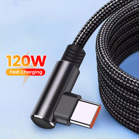 10A 90° Elbow /Straight 120W QC3.0 USB Super Fast Charging Cable For Samsung Xiaomi Redmi Huawei Android Phone Charger Usb C