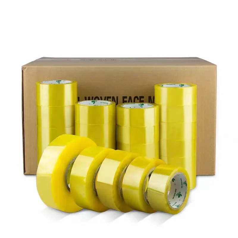 1 Pcs Transparent Yellow Transparent White Tape for Express Packaging of Large Rolls and Thick Box Sealing Yellow Tape